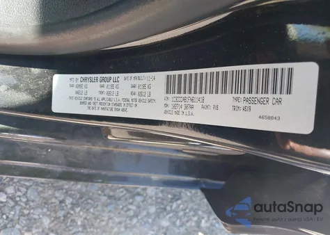 2015 Chrysler 200 Limited z USA, uszkodzony, nr VIN 1C3CCCAB1FN611418